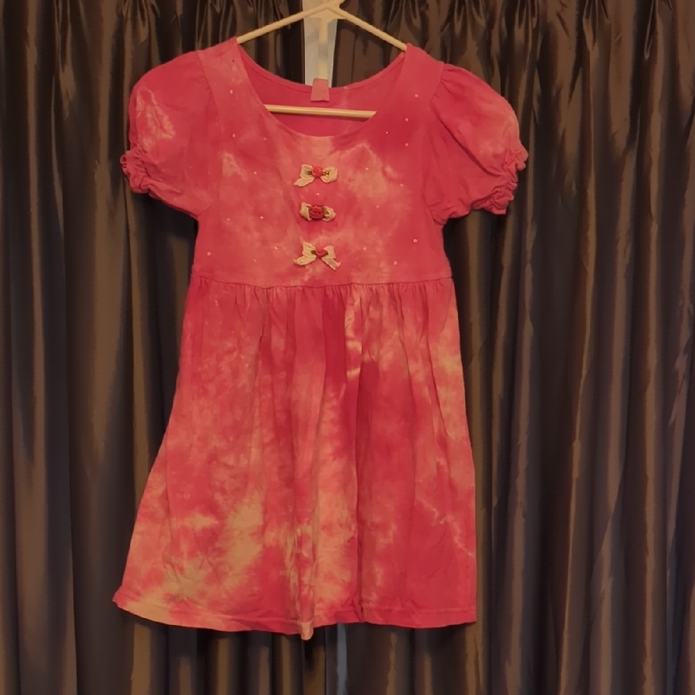 Charming Pink Kids Dress with Bow Accents